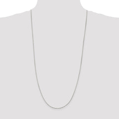 Sterling Silver Rhodium-plated 1.5mm Beveled Oval Cable Chain - 8