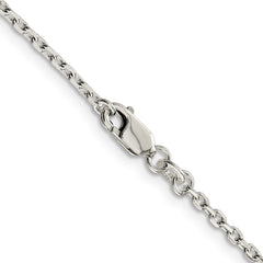 Sterling Silver 2mm Beveled Oval Cable Chain - 10
