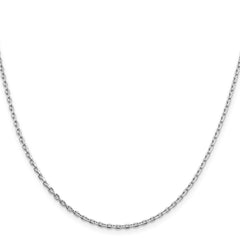 Sterling Silver Rhodium-plated 2mm Beveled Oval Cable Chain - 7