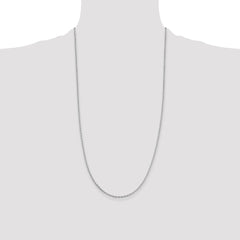 Sterling Silver Rhodium-plated 2mm Beveled Oval Cable Chain - 7