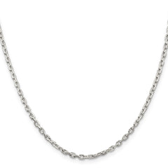 Sterling Silver 2.75mm Beveled Oval Cable Chain - 3