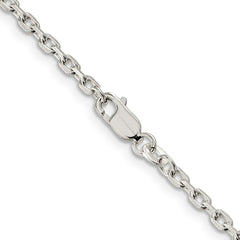 Sterling Silver 2.75mm Beveled Oval Cable Chain - 3