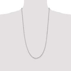 Sterling Silver 2.75mm Beveled Oval Cable Chain - 9