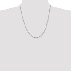 Sterling Silver Rhodium-plated 2.75mm Beveled Oval Cable Chain - 9