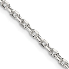 Sterling Silver 2.75mm Beveled Oval Cable Chain - 3