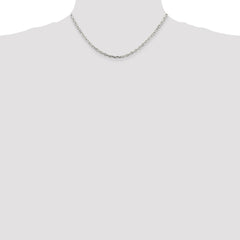 Sterling Silver 3.25mm Beveled Oval Cable Chain - 9