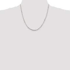Sterling Silver 3.25mm Beveled Oval Cable Chain - 6