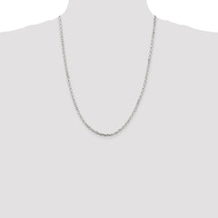 Sterling Silver 3.25mm Beveled Oval Cable Chain - 10