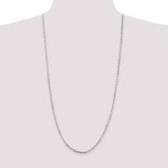 Sterling Silver 3.25mm Beveled Oval Cable Chain - 11