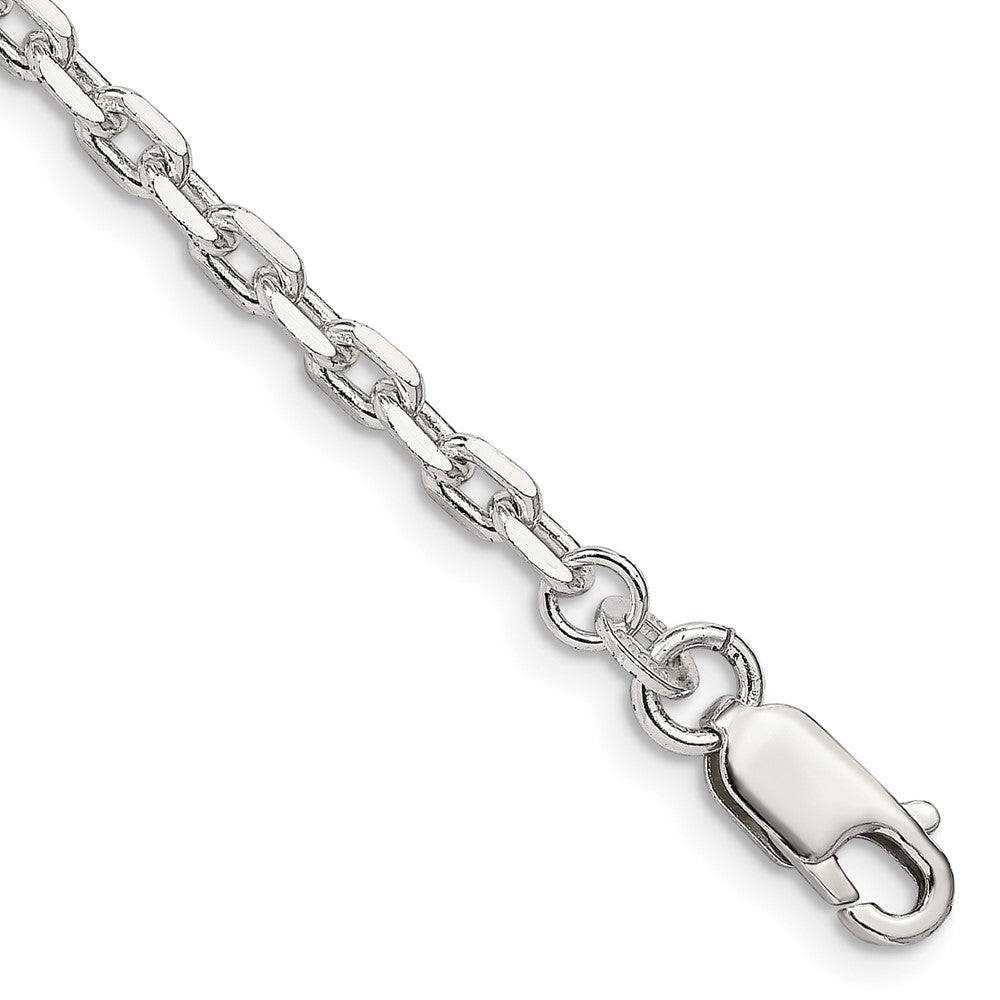 Sterling Silver 3.25mm Beveled Oval Cable Chain - 8