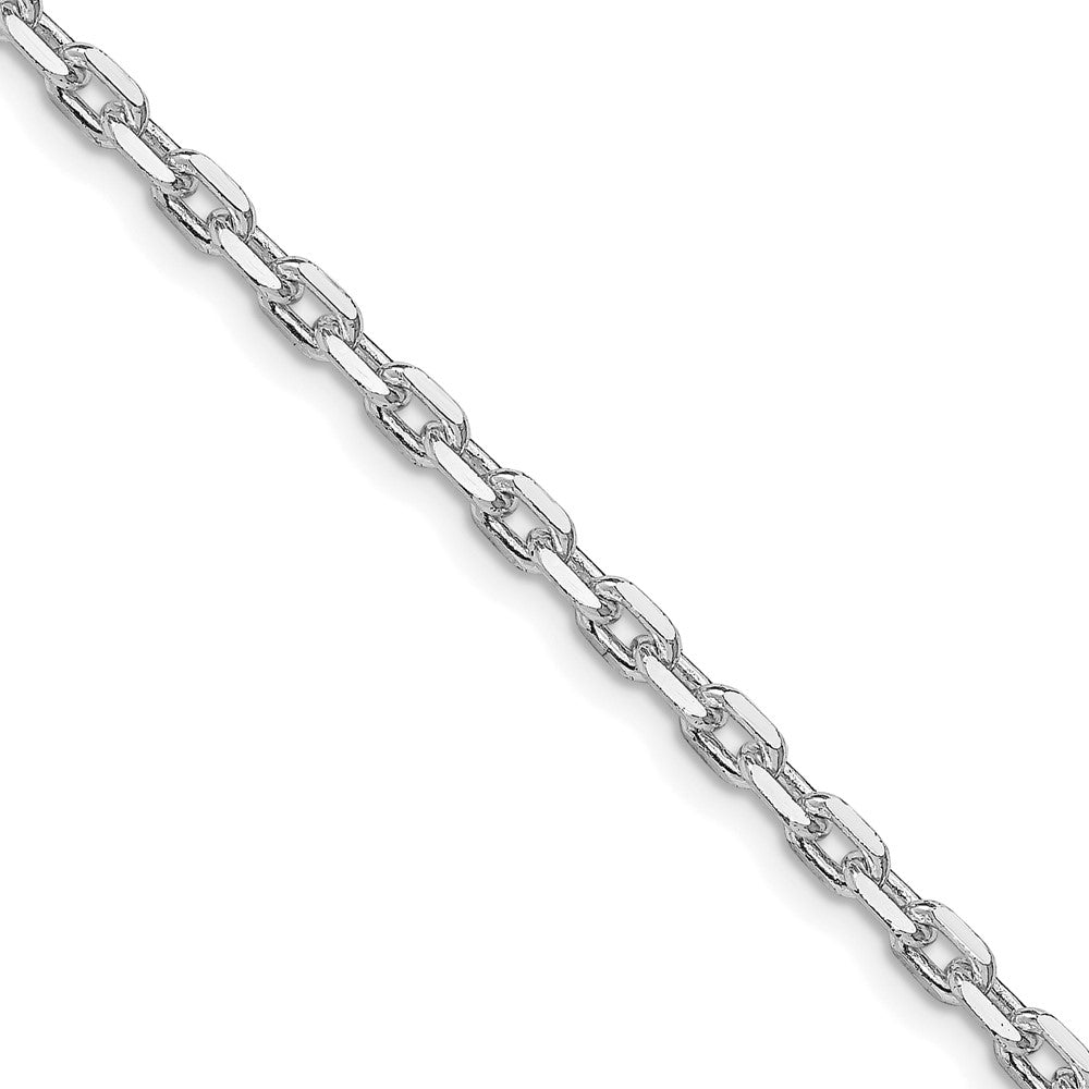 Sterling Silver Rhodium-plated 3.25mm Beveled Oval Cable Chain - 5