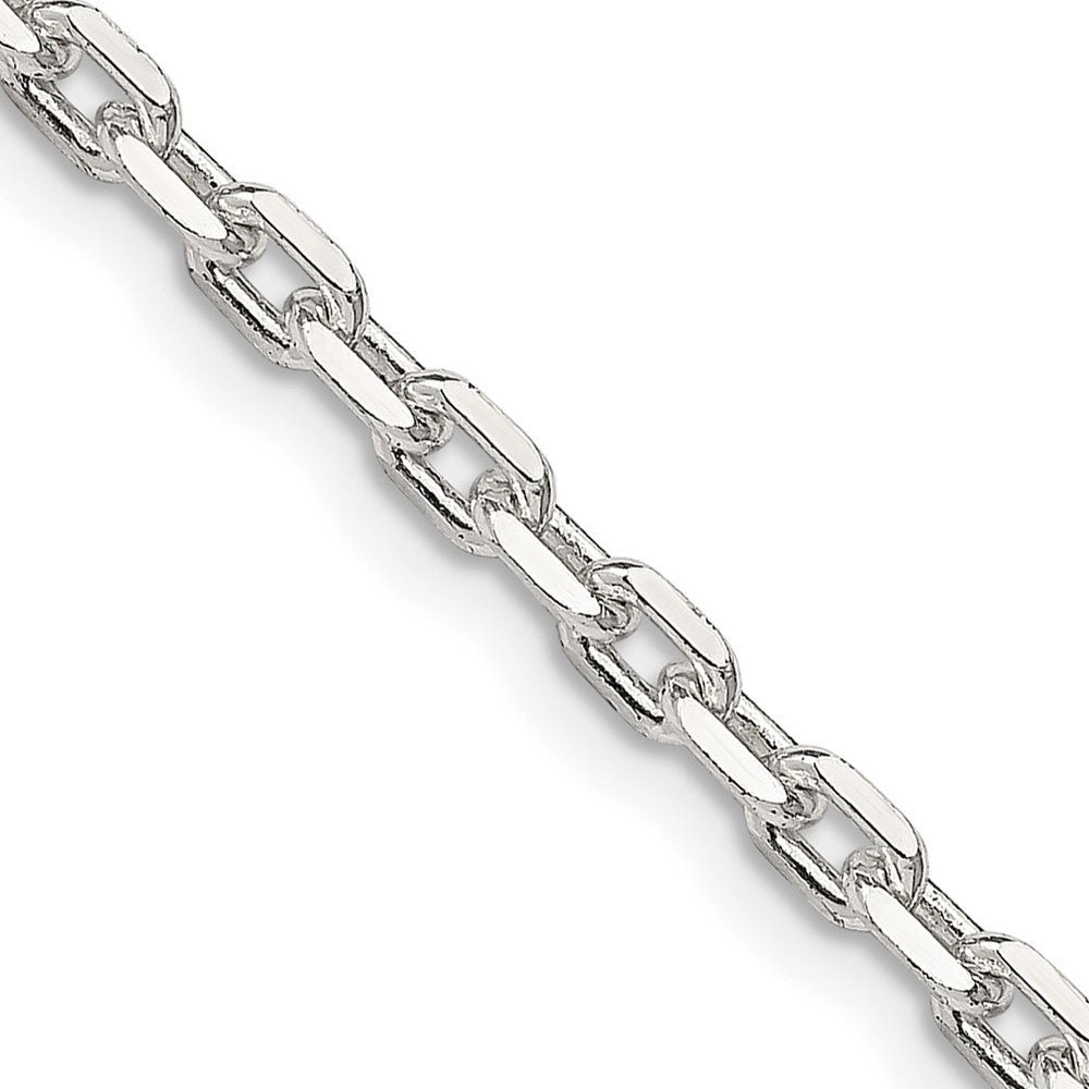 Sterling Silver 3.25mm Beveled Oval Cable Chain - 7