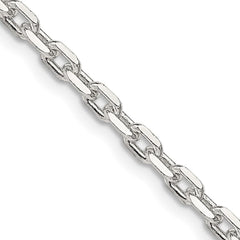Sterling Silver 3.25mm Beveled Oval Cable Chain - 6