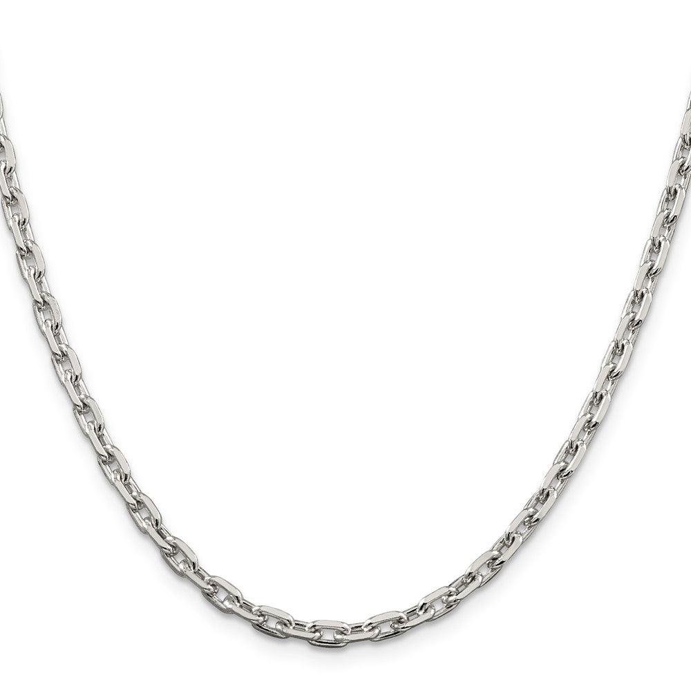 Sterling Silver 3.95mm Beveled Oval Cable Chain