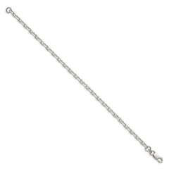 Sterling Silver 3.95mm Beveled Oval Cable Chain - 8