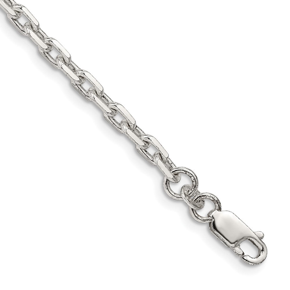 Sterling Silver 3.95mm Beveled Oval Cable Chain - 8