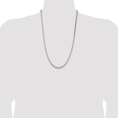 Sterling Silver Rhodium-plated 3.95mm Beveled Oval Cable Chain - 6