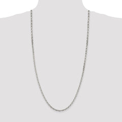 Sterling Silver Rhodium-plated 3.95mm Beveled Oval Cable Chain - 5
