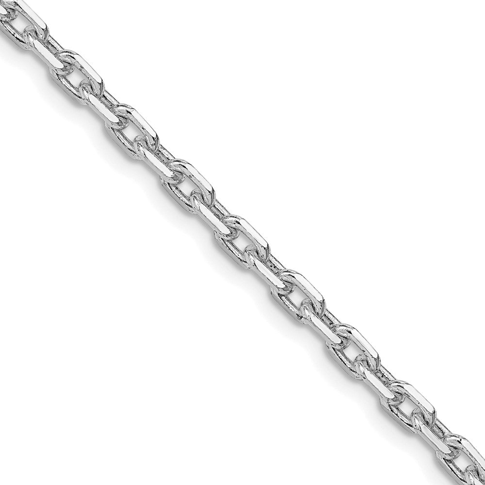 Sterling Silver Rhodium-plated 3.95mm Beveled Oval Cable Chain - 2