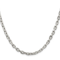 Sterling Silver 4.9mm Beveled Oval Cable Chain - 3
