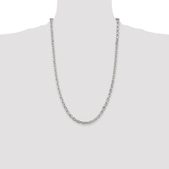 Sterling Silver 4.9mm Beveled Oval Cable Chain - 5