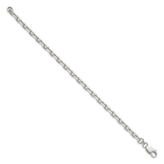 Sterling Silver 4.9mm Beveled Oval Cable Chain - 6