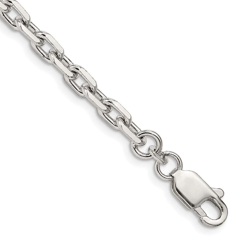 Sterling Silver 4.9mm Beveled Oval Cable Chain - 6