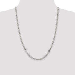 Sterling Silver Rhodium-plated 4.9mm Beveled Oval Cable Chain - 3