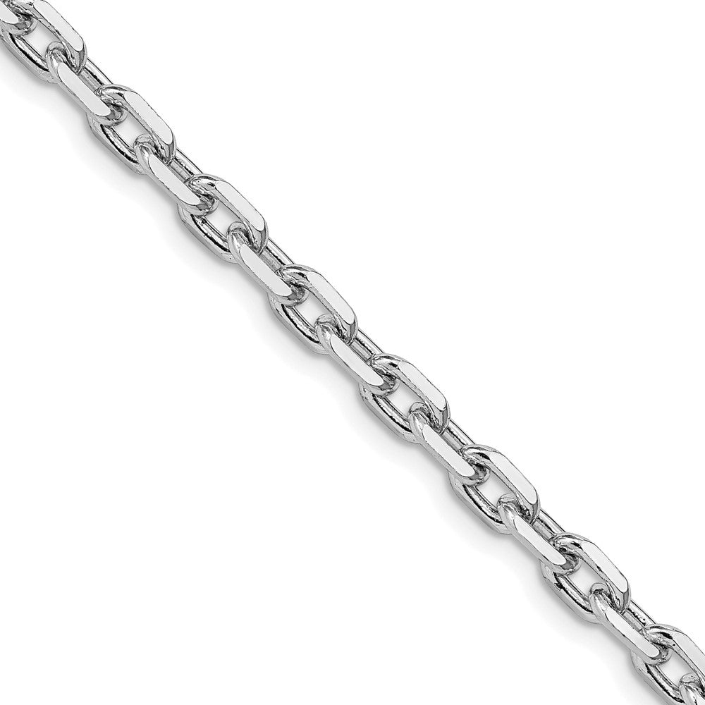 Sterling Silver Rhodium-plated 4.9mm Beveled Oval Cable Chain - 6