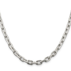 Sterling Silver 5.4mm Beveled Oval Cable Chain - 4