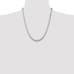 Sterling Silver Rhodium-plated 5.4mm Beveled Oval Cable Chain