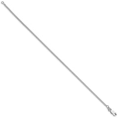 Sterling Silver Rhodium-plated 1.75mm Curb Chain Anklet - 2