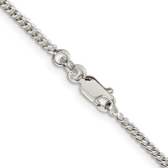 Sterling Silver Rhodium-plated 2mm Curb Chain - 7