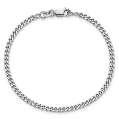 Sterling Silver Rhodium-plated 3mm Curb Chain - 5