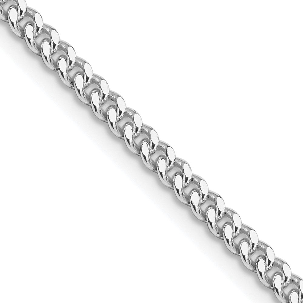 Sterling Silver Rhodium-plated 3mm Curb Chain - 8