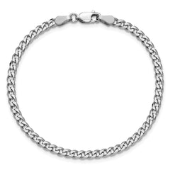 Sterling Silver Rhodium-plated 3.5mm Curb Chain - 7