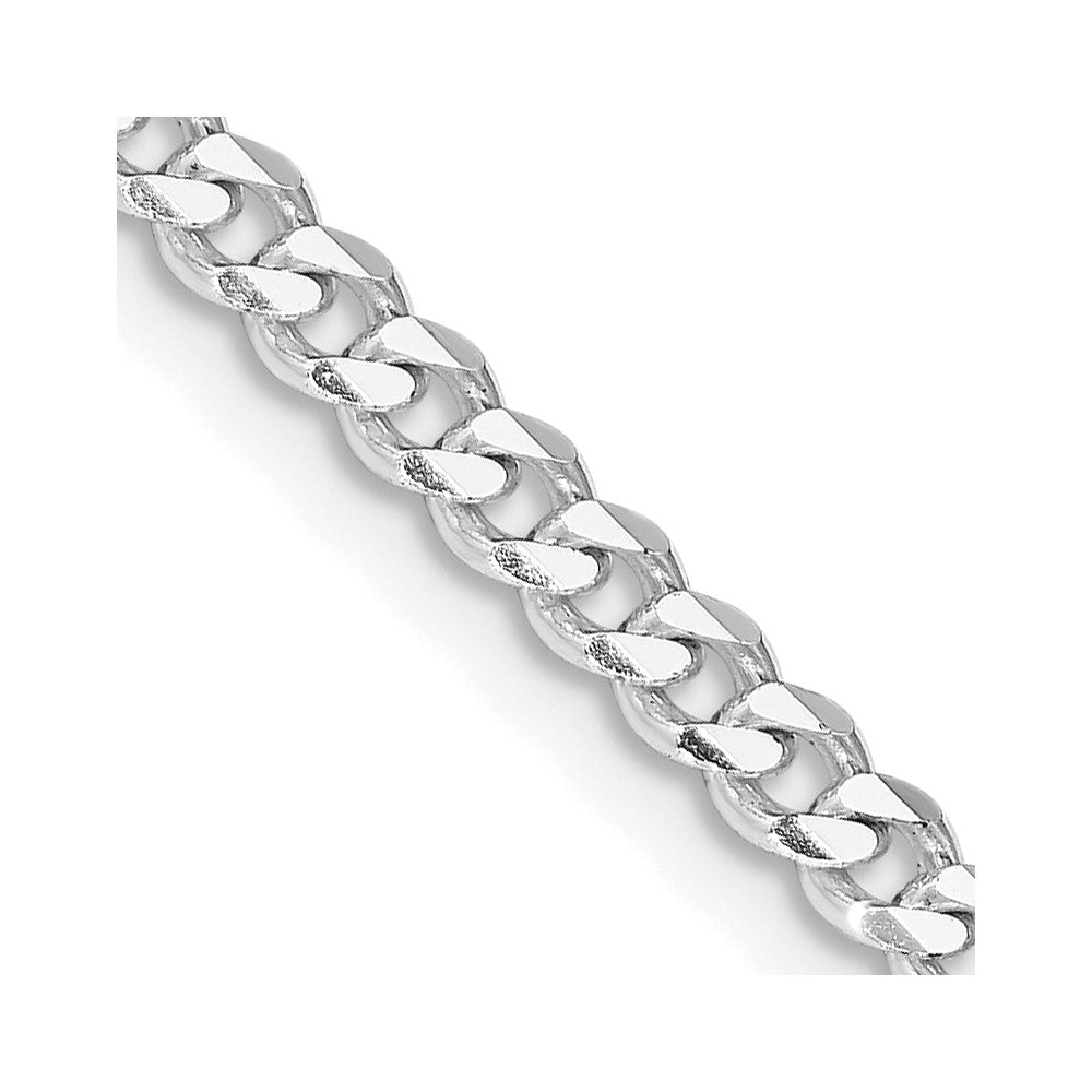 Sterling Silver Rhodium-plated 3.5mm Curb Chain - 5