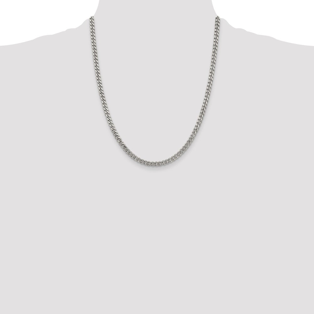 Sterling Silver Rhodium-plated 4.5mm Curb Chain