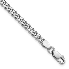 Sterling Silver Rhodium-plated 4.5mm Curb Chain - 10