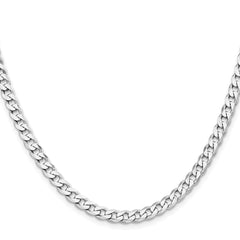 Sterling Silver Rhodium-plated 5.7mm Curb Chain - 7