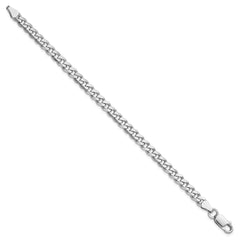 Sterling Silver Rhodium-plated 5.7mm Curb Chain - 9