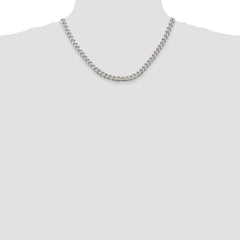 Sterling Silver 6.5mm Curb Chain - 12