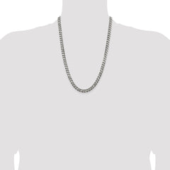 Sterling Silver Antiqued 6.5mm Curb Chain - 9