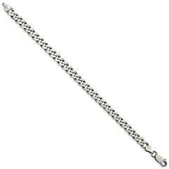 Sterling Silver Antiqued 6.5mm Curb Chain - 7