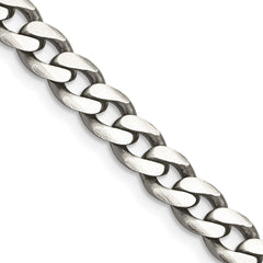 Sterling Silver Antiqued 6.5mm Curb Chain - 9