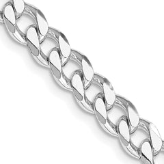 Sterling Silver Rhodium-plated 6.5mm Curb Chain - 8