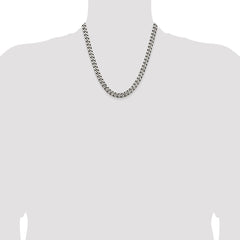 Sterling Silver Antiqued 7.5mm Curb Chain - 3