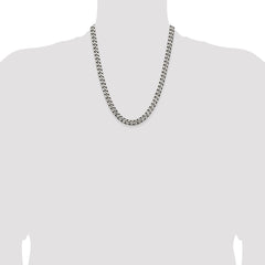 Sterling Silver Antiqued 7.5mm Curb Chain - 4