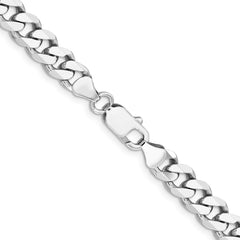Sterling Silver Rhodium-plated 7.5mm Curb Chain - 6