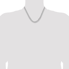 Sterling Silver Rhodium-plated 7.5mm Curb Chain